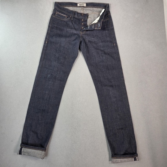 Naked & Famous Jeans Mens 31x36 Indigo X Copper WeirdGuy Twist Selvedge Denim